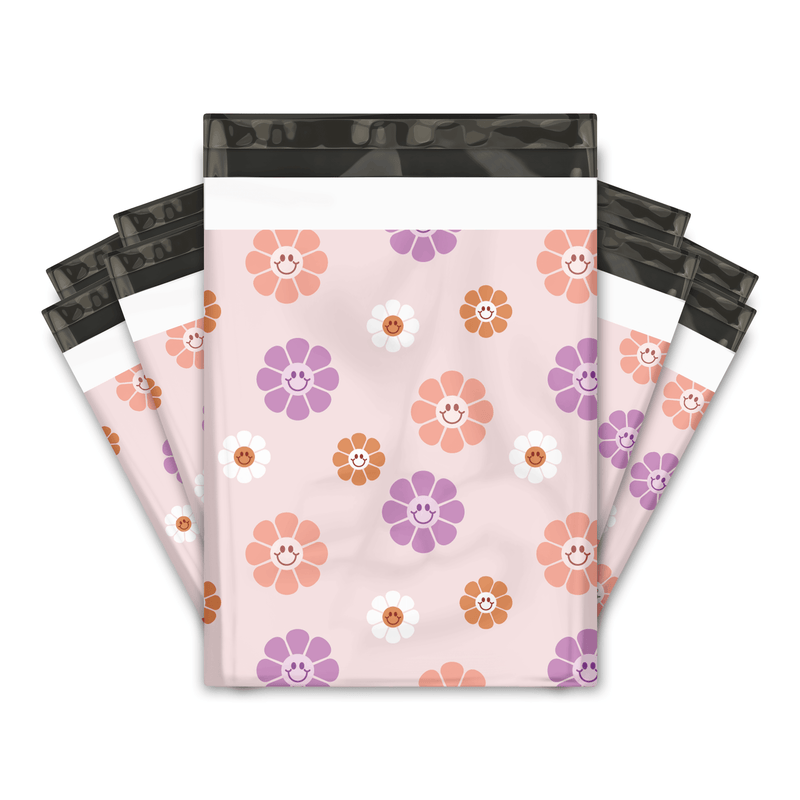 10x13 Groovy Flowers Designer Poly Mailers Shipping Envelopes Premium Printed Bags - Pro Supply Global