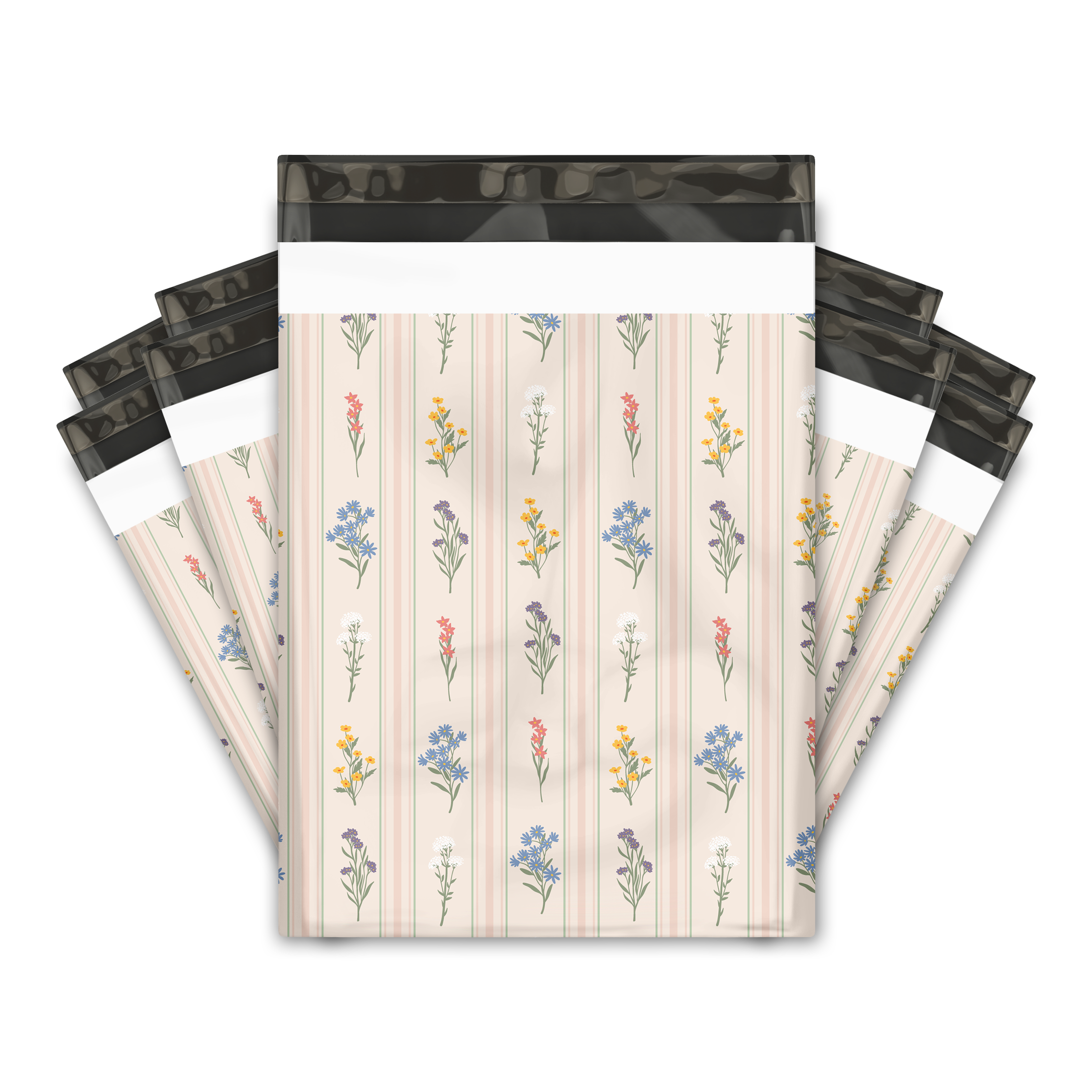 10x13 Striped Florals Poly Mailers – Shipping Bags for Small Business