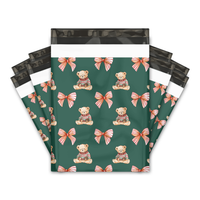 10x13 Christmas Teddy Bear Poly Mailers – Holiday Shipping Bags