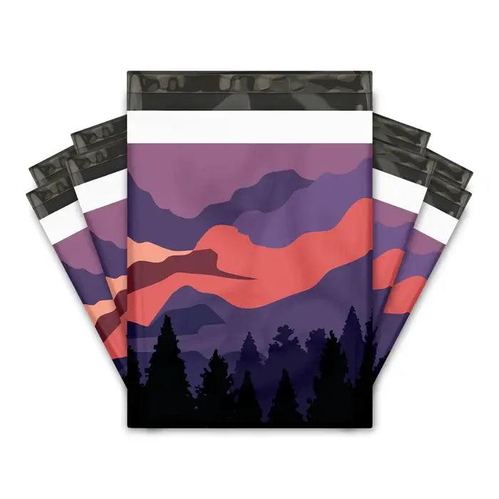 10x13 Mountain Sunset Designer Poly Mailers Shipping Envelopes Premium Printed Bags - Pro Supply Global