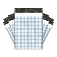 10x13 Blue Gingham Poly Mailers – Printed Shipping Bags for Small Business