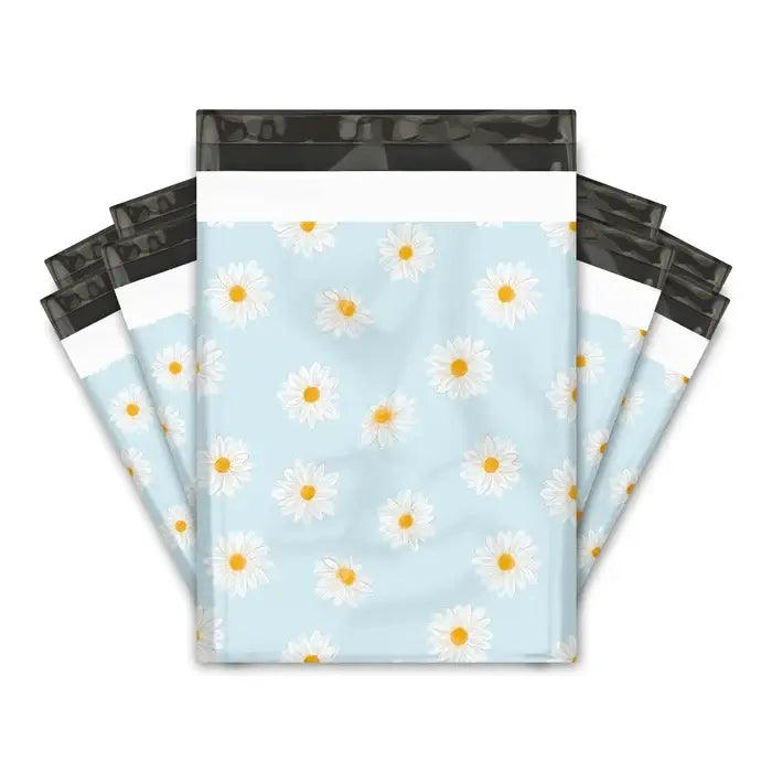 10x13 Daisies Designer Poly Mailers Shipping Envelopes Premium Printed Bags - Pro Supply Global