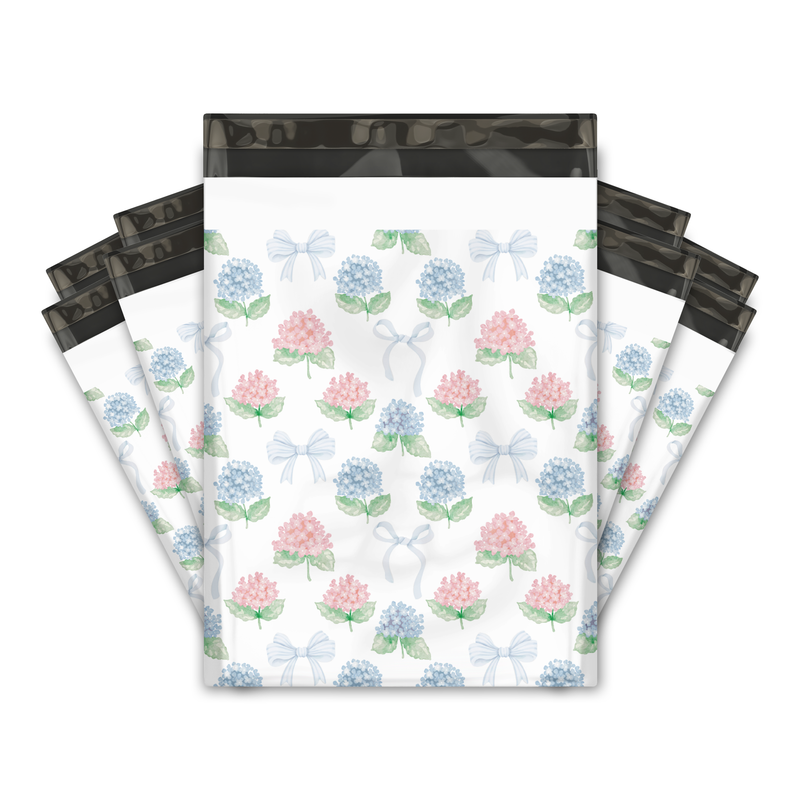 10x13 Hydrangeas Designer Poly Mailers Shipping Envelopes Premium Printed Bags