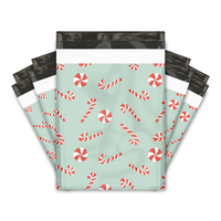 10x13 Candy Canes Designer Poly Mailers Shipping Envelopes Premium Printed Bags