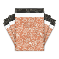 10x13 Orange Pumpkin Paisley Designer Poly Mailers Shipping Envelopes Premium Printed Bags