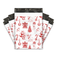 10x13 Vintage Christmas Toile Poly Mailers – Holiday Shipping Bags