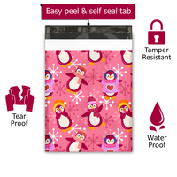 10x13 Pink Penguins Poly Mailers – Shipping Bags for Small Business