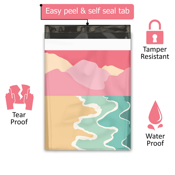 10x13 Beach Sunset Poly Mailers – Shipping Bags for Small Business