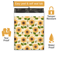 12x15 Sunflowers and Bees Poly Mailers – Shipping Bags for Small Business