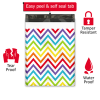 10x13 Rainbow Chevron Poly Mailers – Shipping Bags for Small Business