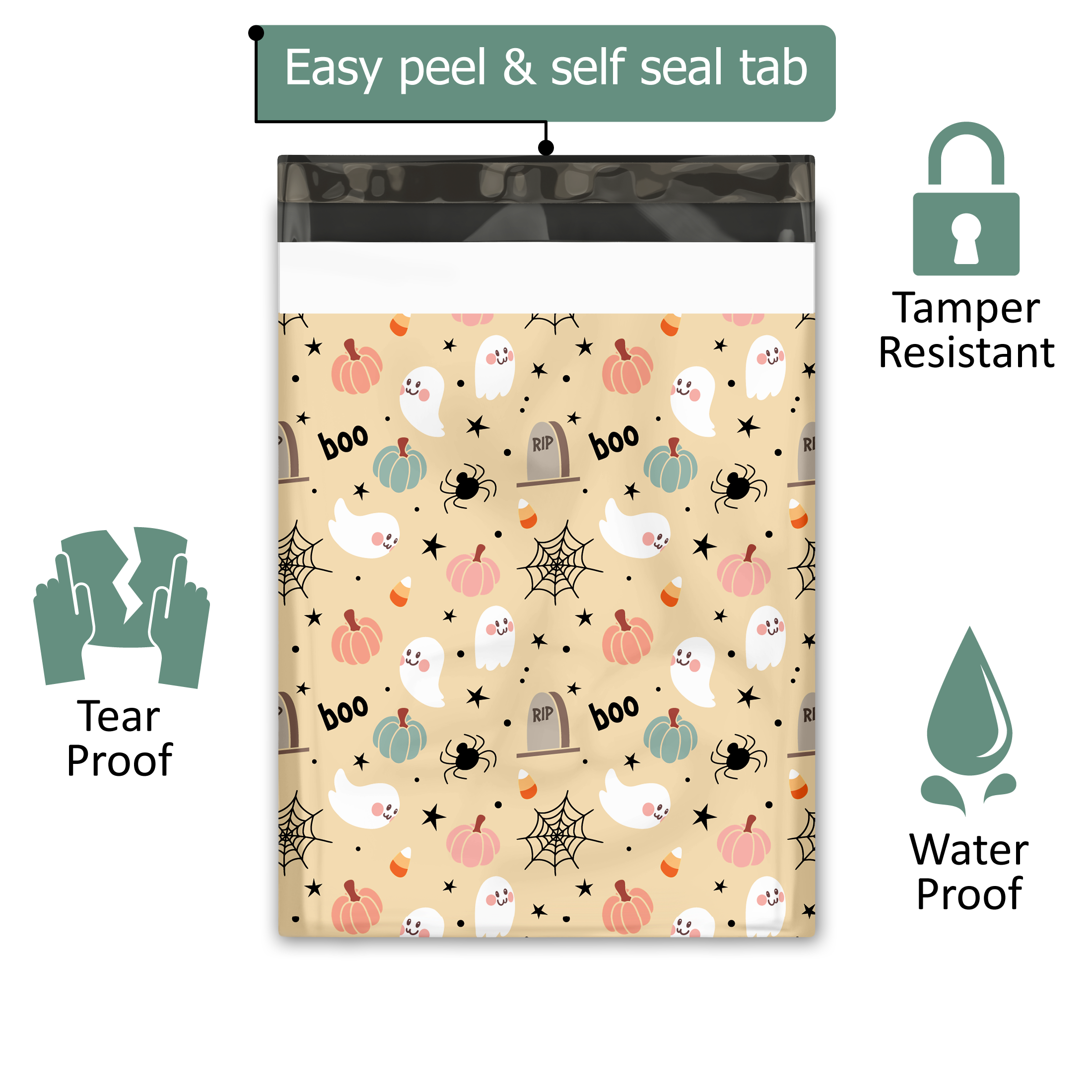 10x13 Playful Halloween Poly Mailers – Shipping Bags for Small Business