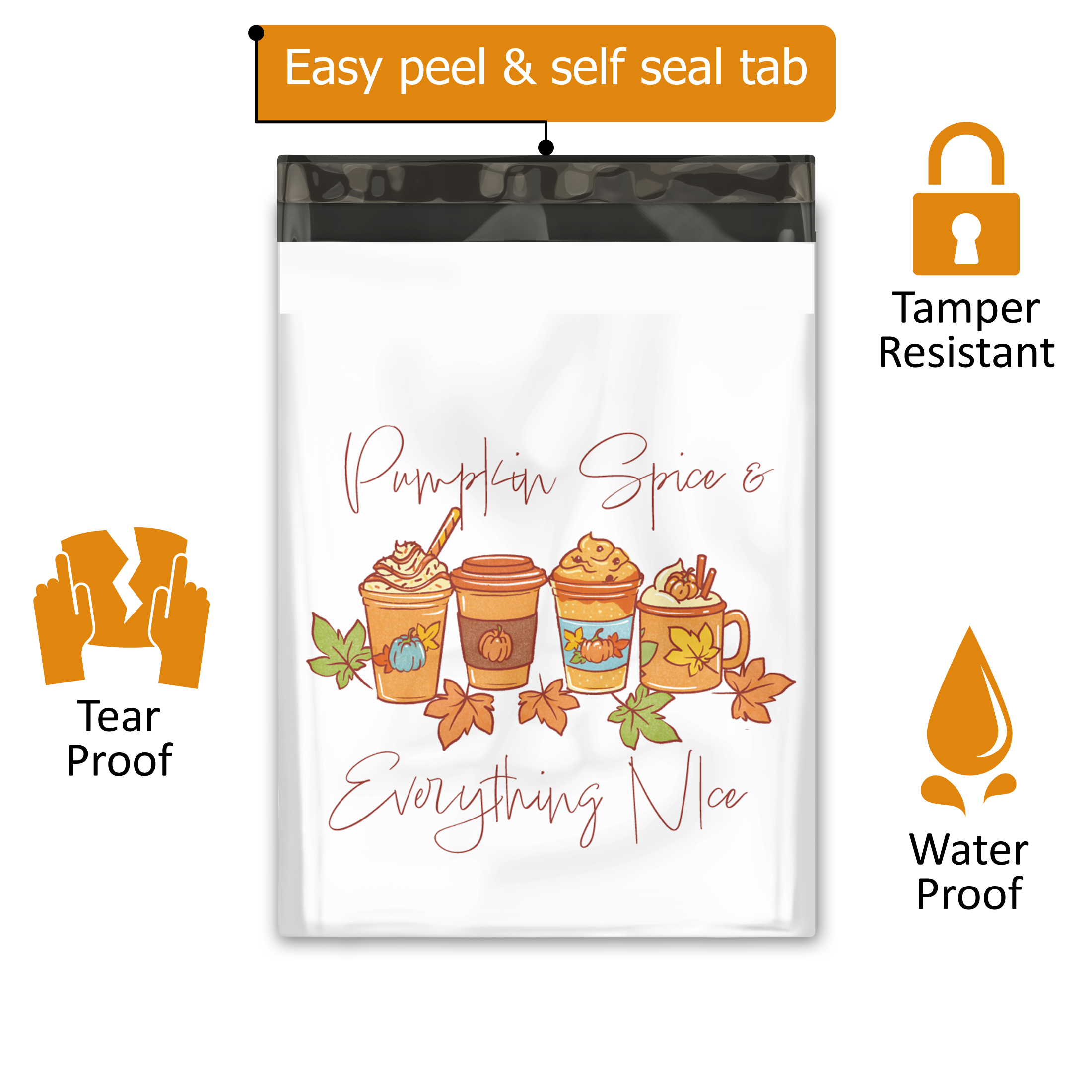 10x13 Thanks a Latte Poly Mailers – Shipping Bags for Small Business