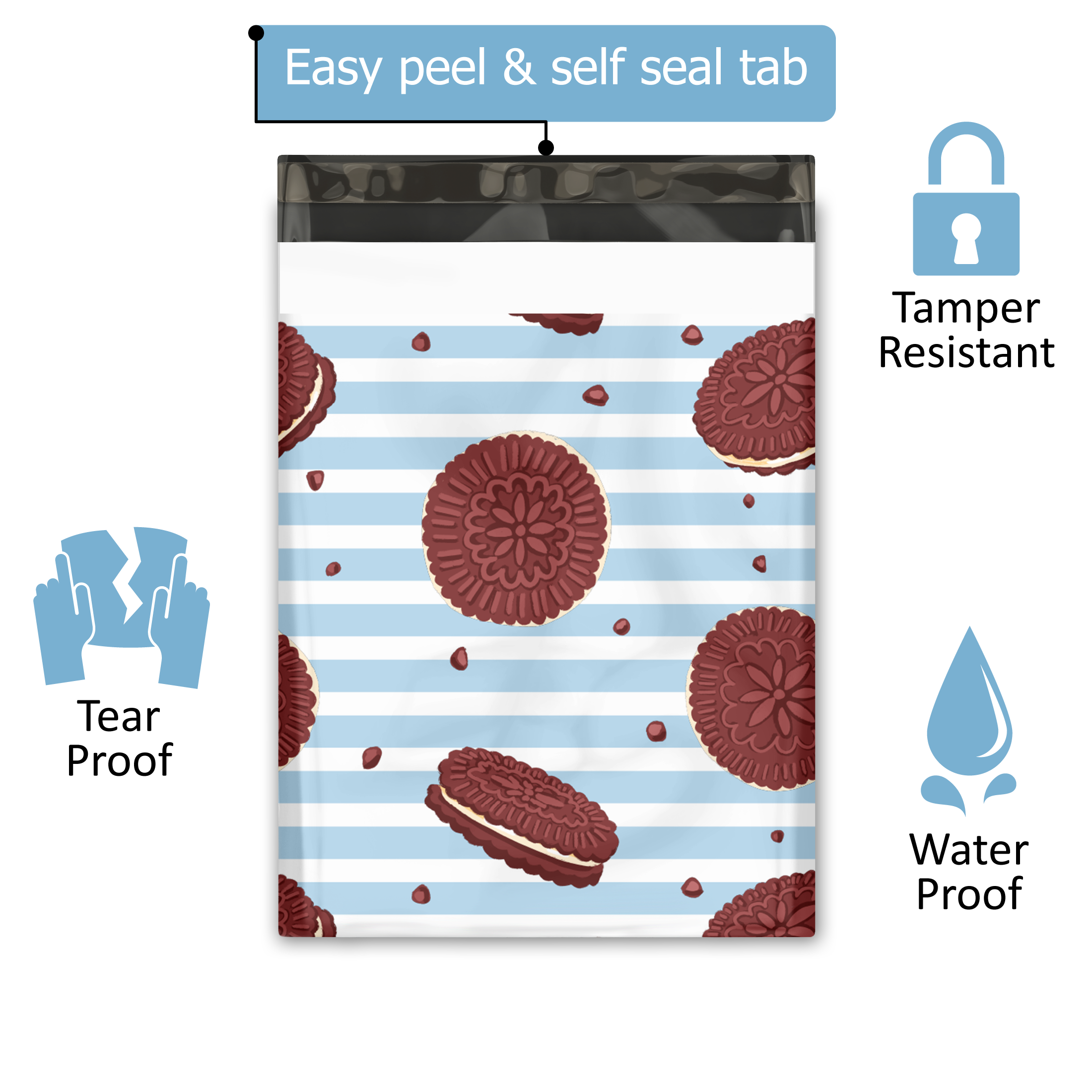 10x13 Cookies and Cream Poly Mailers – Shipping Bags for Small Business