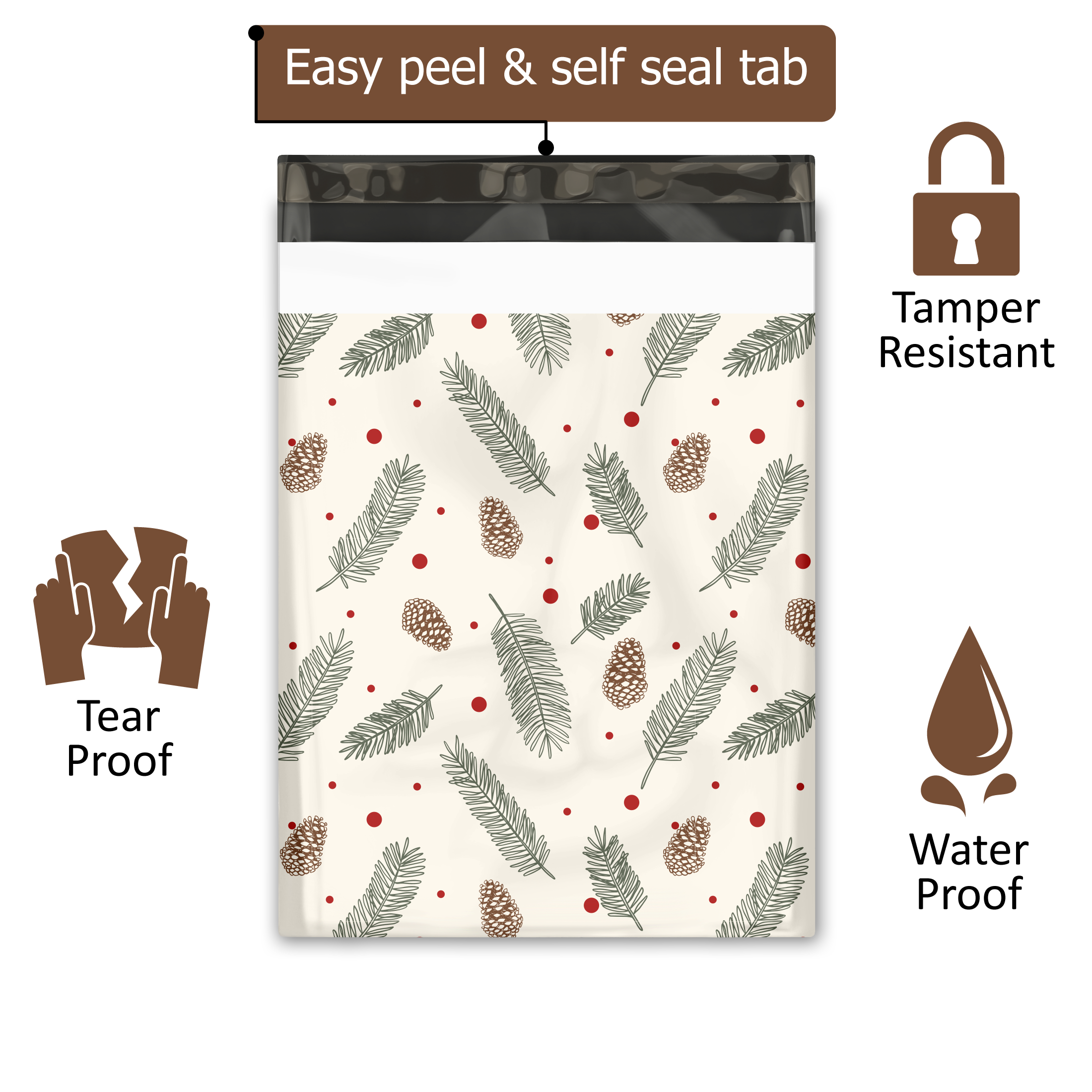 10x13 Pinecones Poly Mailers – Shipping Bags for Small Business