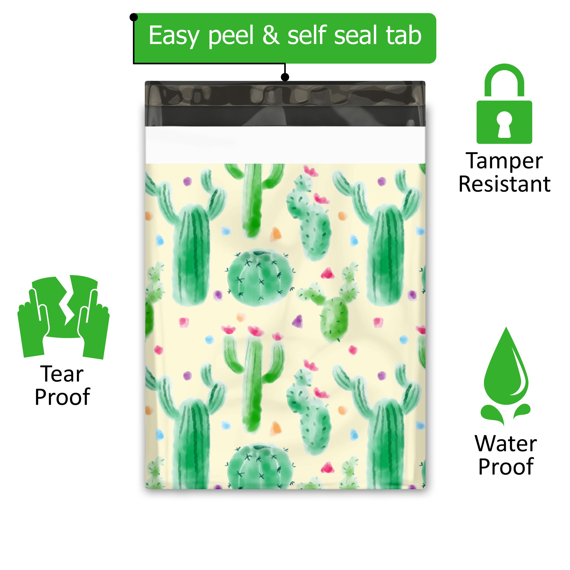 10x13 Cactus Poly Mailers – Shipping Bags for Small Business
