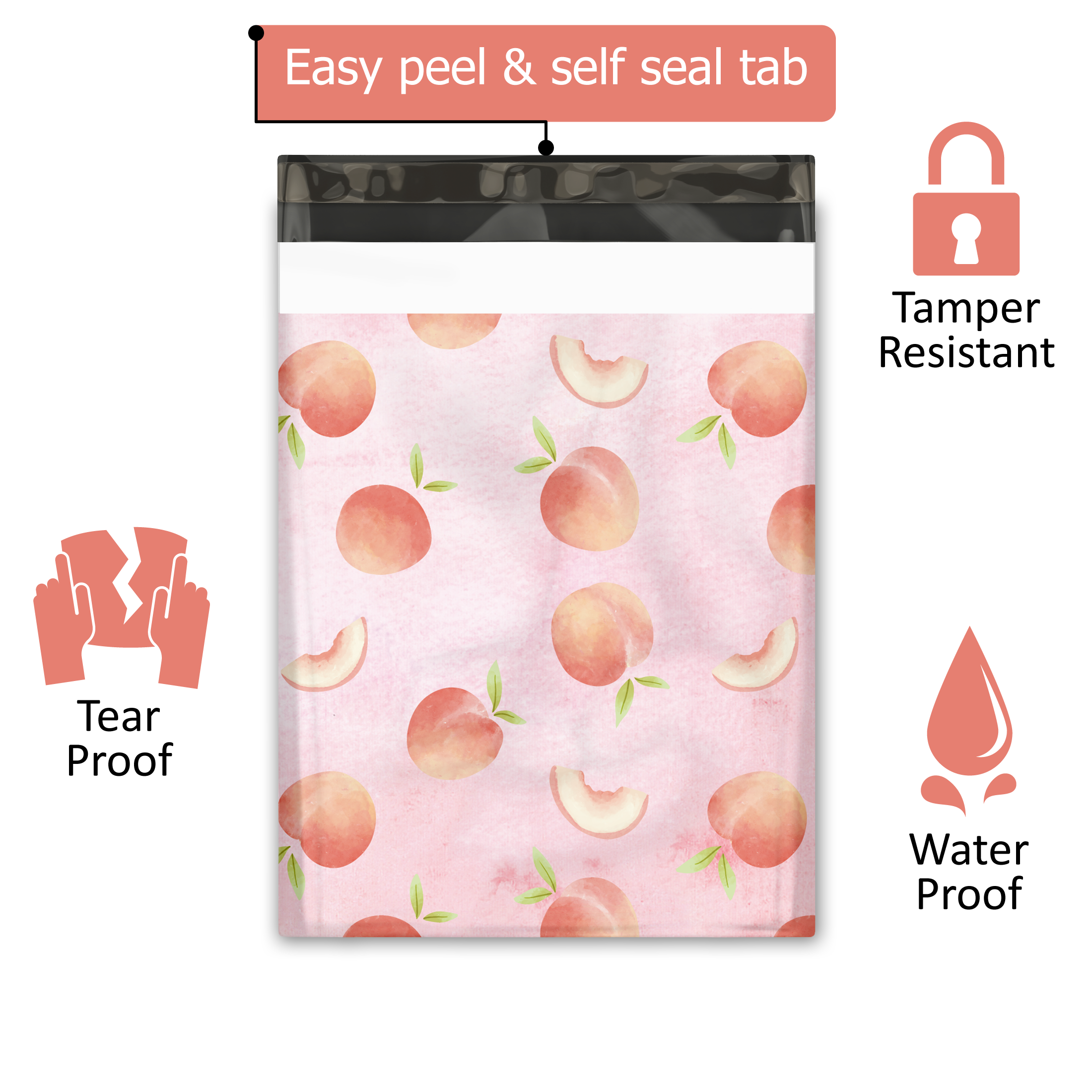 10x13 Peach Poly Mailers – Shipping Bags for Small Business