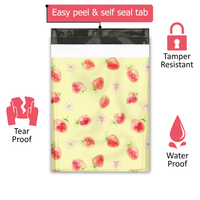 10x13 Watercolor Strawberries Poly Mailers – Shipping Bags for Small Business