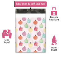10x13 Christmas Baubles Poly Mailers – Shipping Bags for Small Business