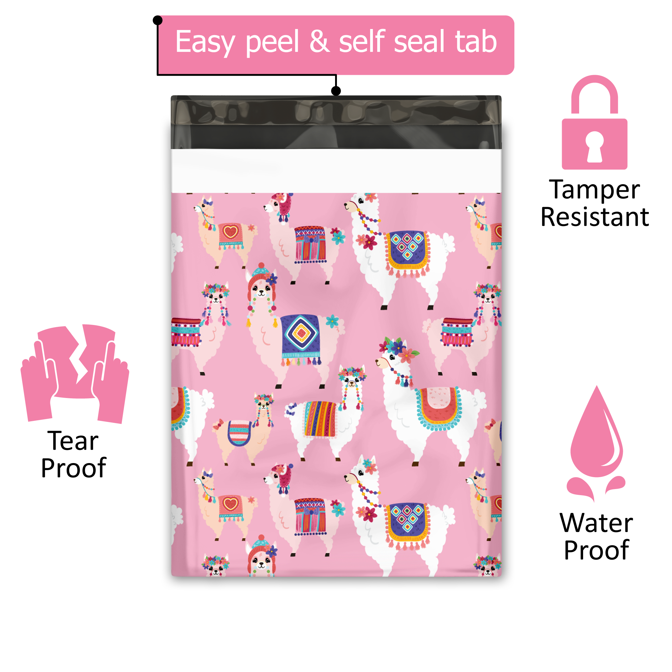 10x13 Lovely Llama Poly Mailers – Shipping Bags for Small Business