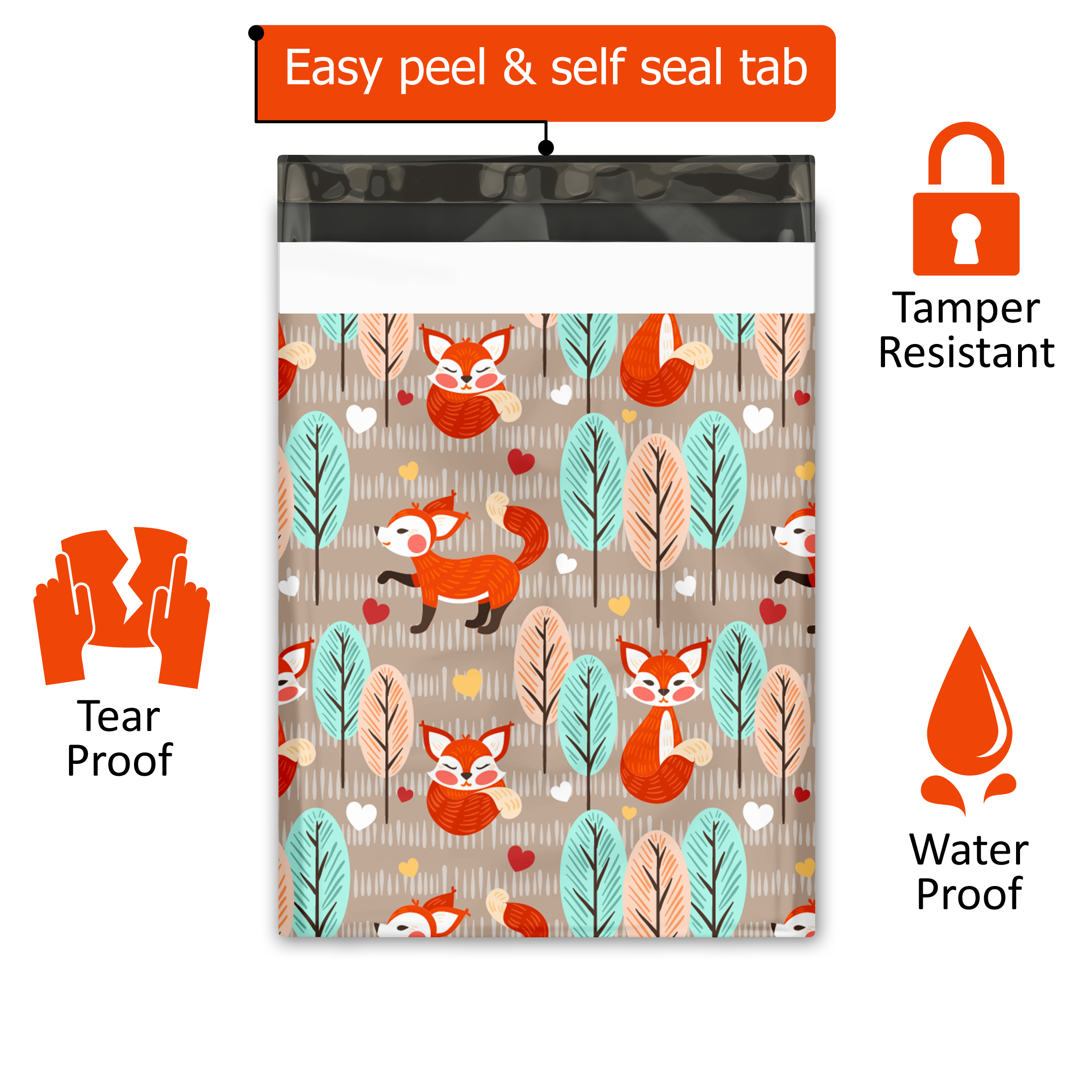 10x13 Fox Poly Mailers – Shipping Bags for Small Business