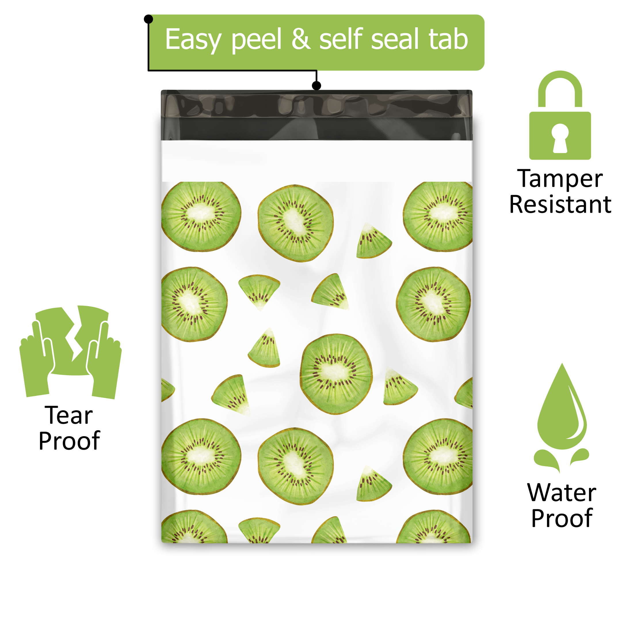 10x13 Kiwis Poly Mailers – Shipping Bags for Small Business