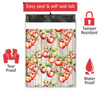 10x13 Apples and Blossoms Shipping Premium Printed Poly Mailers – Shipping Bags for Small Business