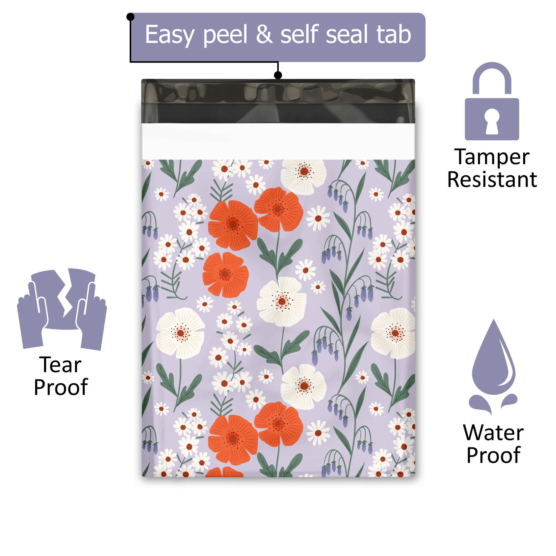 10x13 Floral Fields Poly Mailers – Shipping Bags for Small Business