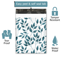 10x13 Teardrop Leaves Designer Poly Mailers Shipping Envelopes Premium Printed Bags