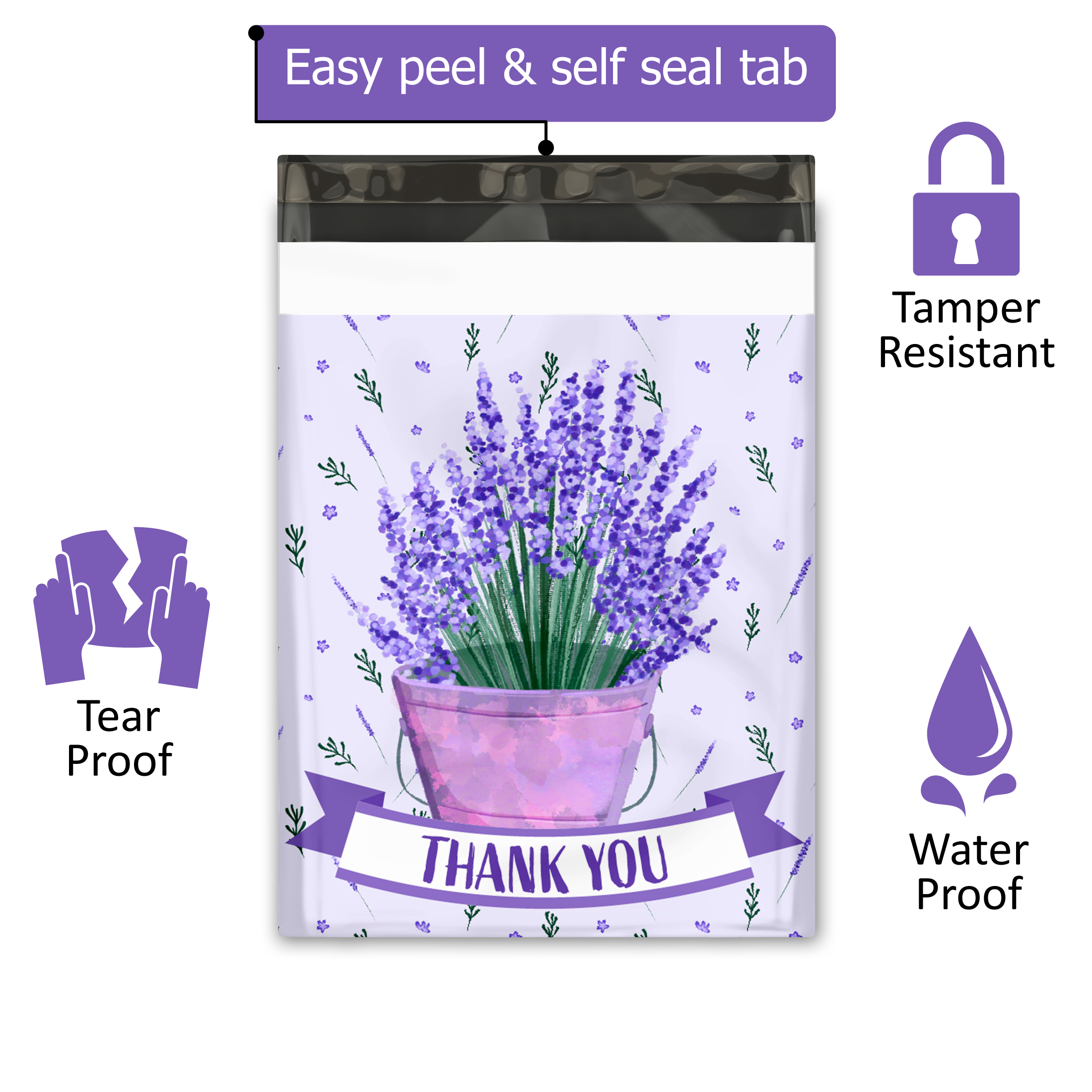 10x13 Lavender Poly Mailers – Shipping Bags for Small Business