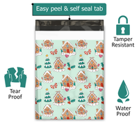 10x13 Gingerbread Houses Poly Mailers – Shipping Bags for Small Business
