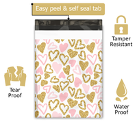 10x13 Pink Hearts Poly Mailers – Shipping Bags for Small Business