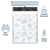 10x13 Blue Toile Poly Mailers – Shipping Bags for Small Business