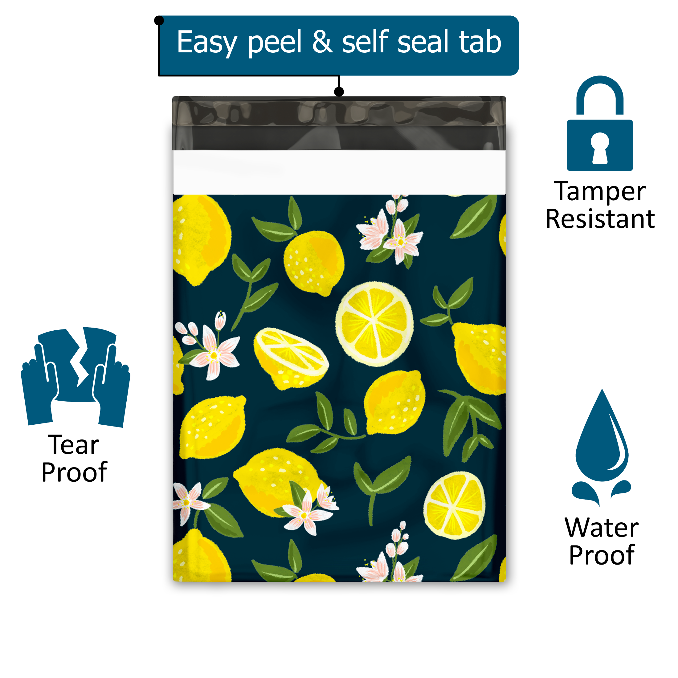 10x13 Lemons Poly Mailers – Shipping Bags for Small Business