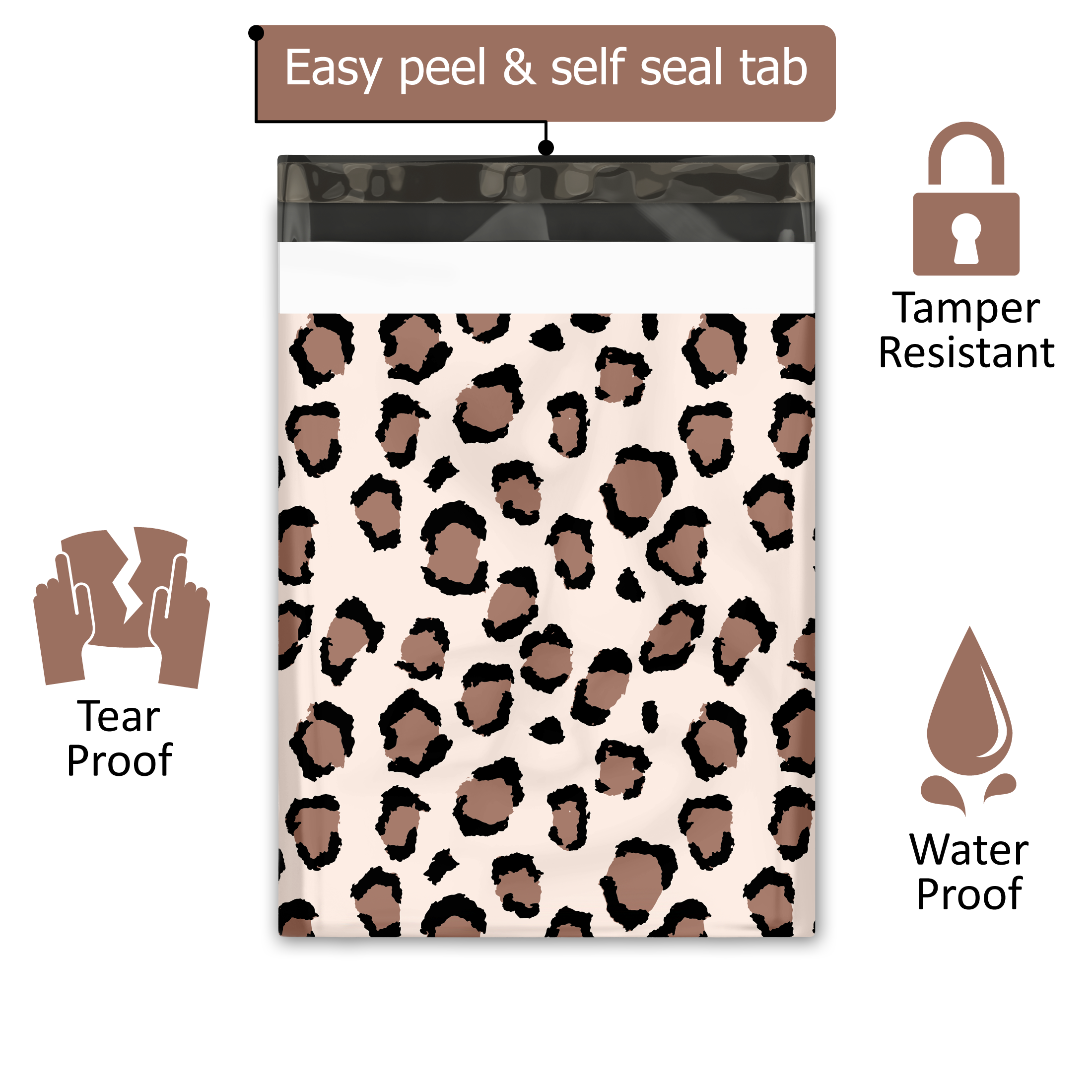 10x13 Leopard Poly Mailers – Shipping Bags for Small Business