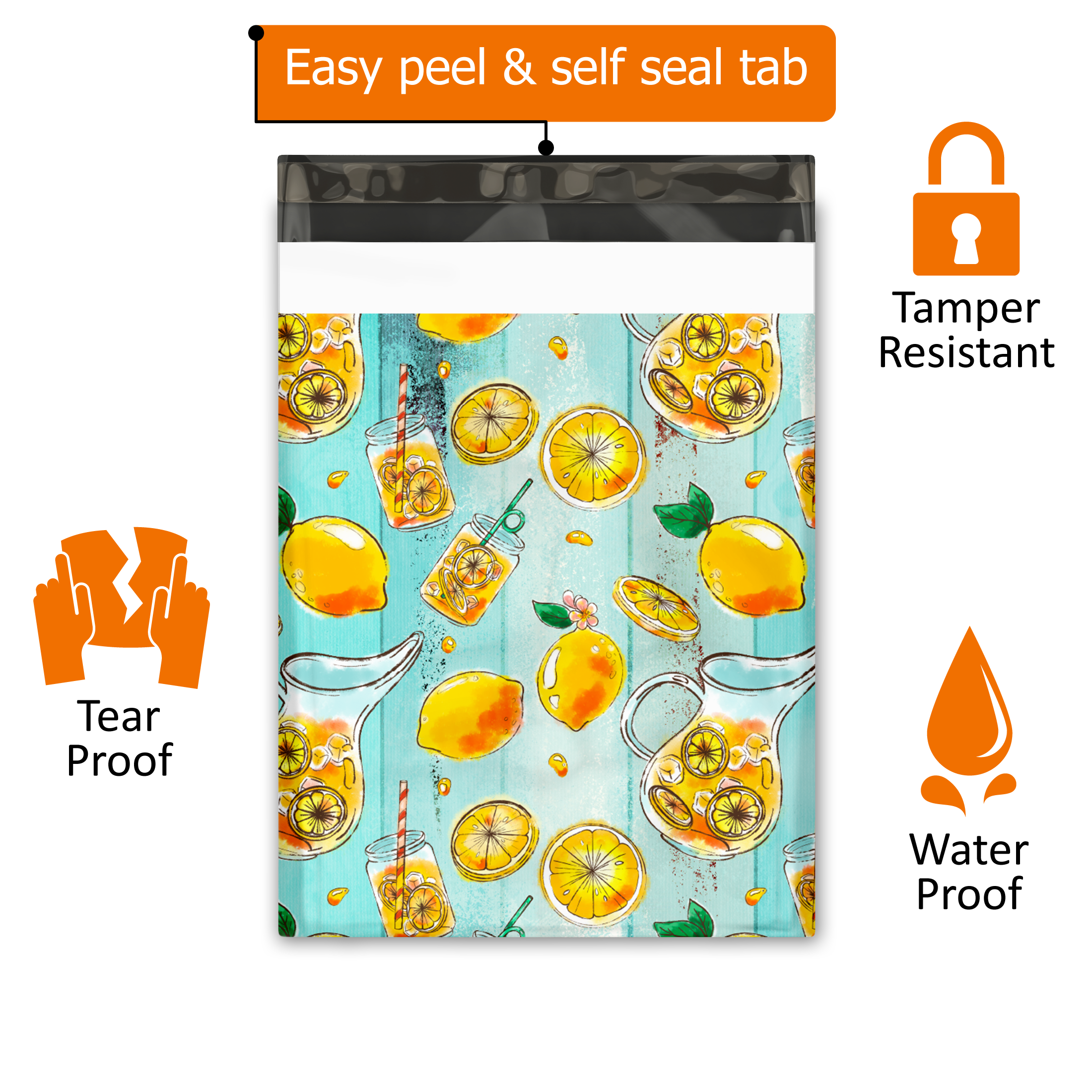 10x13 Lemonade Poly Mailers – Shipping Bags for Small Business