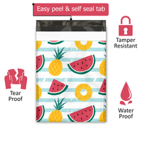 10x13 Pineapple & Watermelon Poly Mailers – Shipping Bags for Small Business