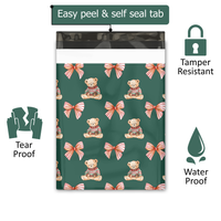 10x13 Christmas Teddy Bear Poly Mailers – Holiday Shipping Bags
