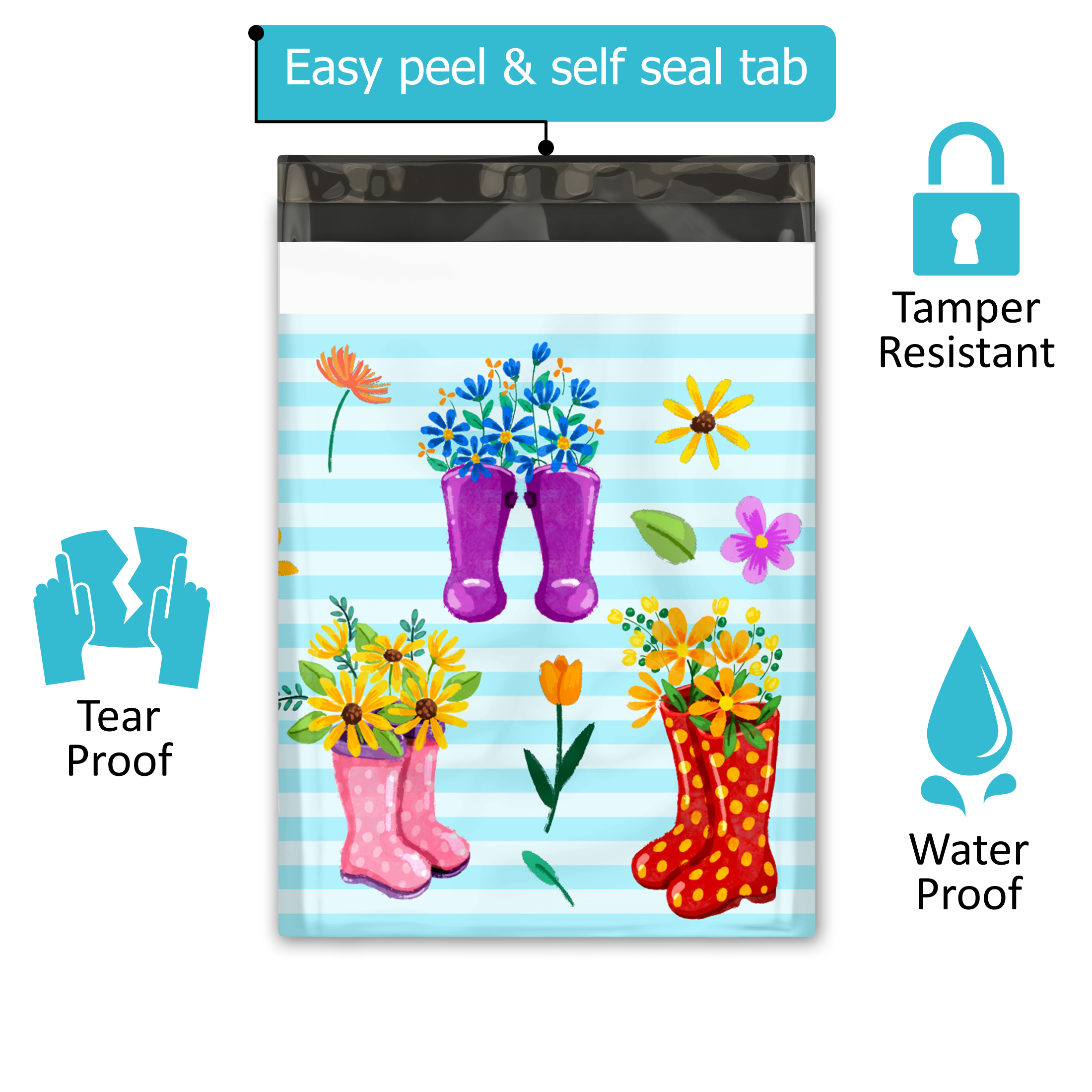 10x13 Rubber Boots Poly Mailers – Shipping Bags for Small Business