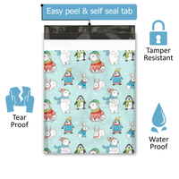 12x15 Winter Animals Poly Mailers – Shipping Bags for Small Business