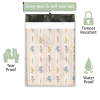 10x13 Striped Florals Poly Mailers – Shipping Bags for Small Business