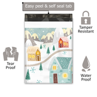 10x13 Winter Village Poly Mailers – Shipping Bags for Small Business