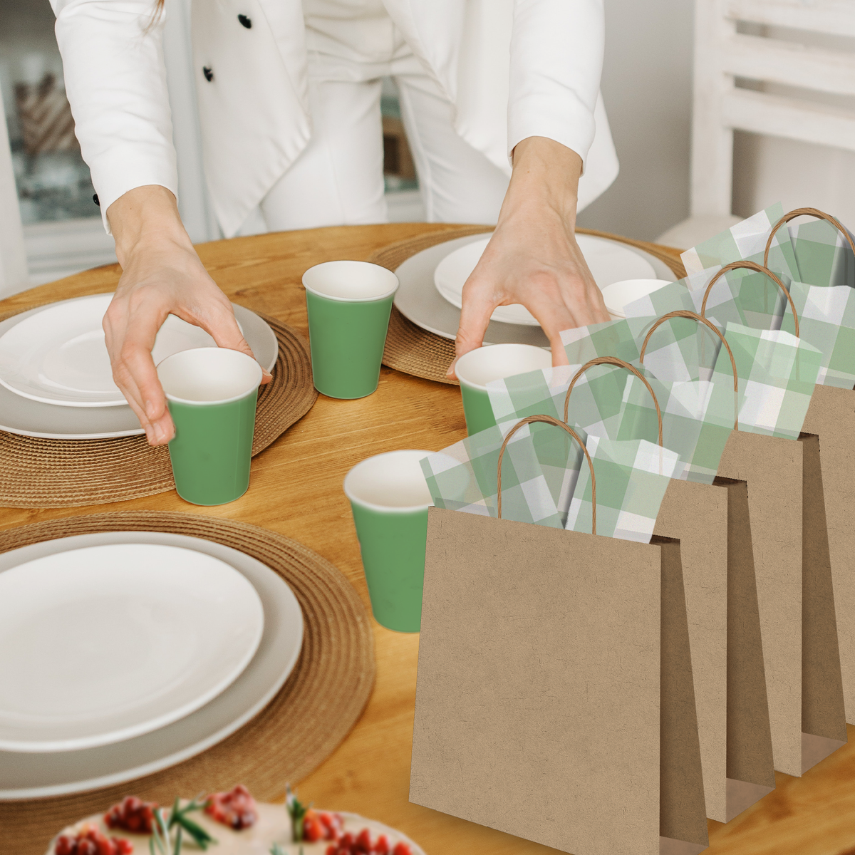 Green Gingham Tissue Paper – 20 x 30 Decorative Gift Wrap Tissue Paper