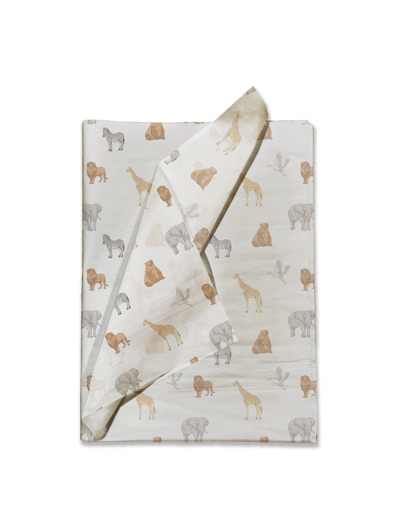 Safari Animals Designer Tissue Paper For Gift Bags