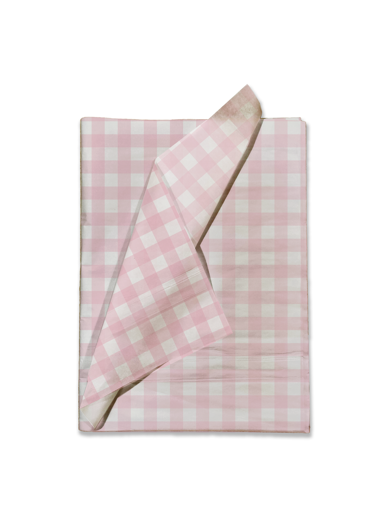 Pink Gingham Designer Tissue Paper for Gift Bags