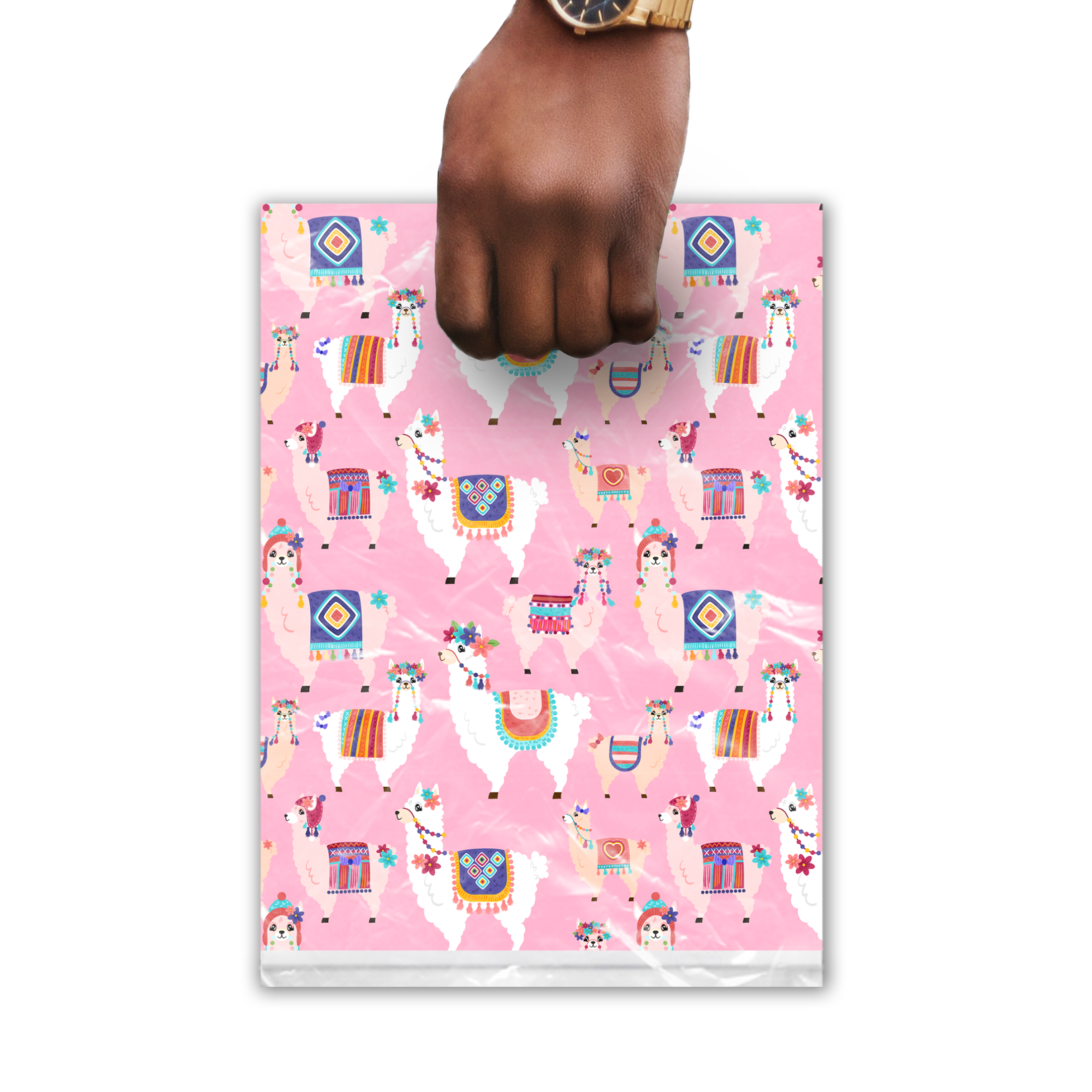 9x12 Llama Poly Merchandise Bags – Retail Bags with Die-Cut Handles (2 Mil)