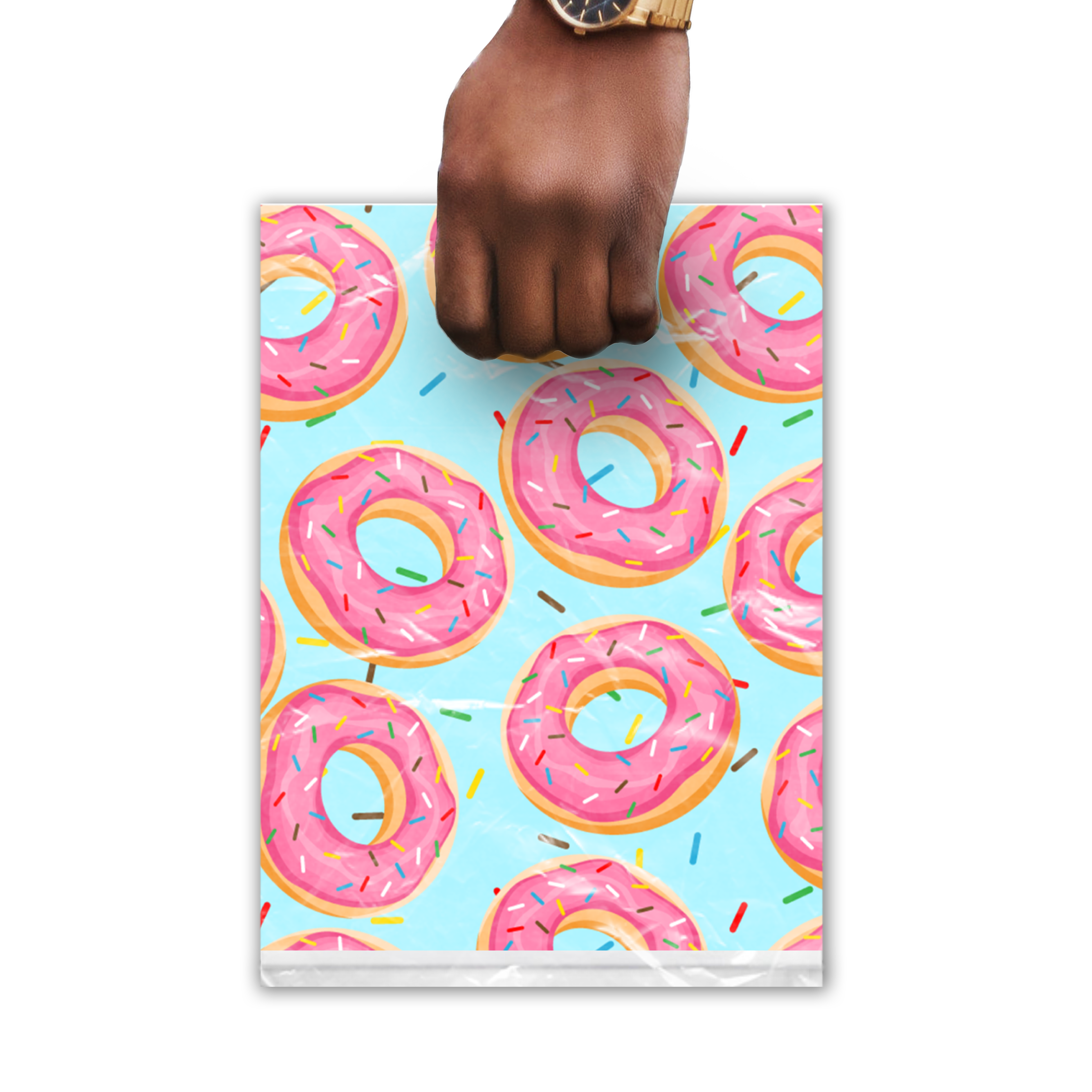 9x12 Donut Poly Merchandise Bags – Retail Bags with Die-Cut Handles (2 Mil)