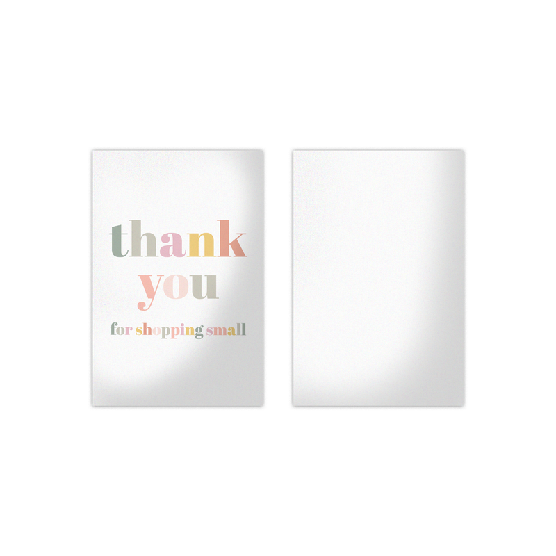 Thank You For Shopping Small Insert Cards for Business Customers