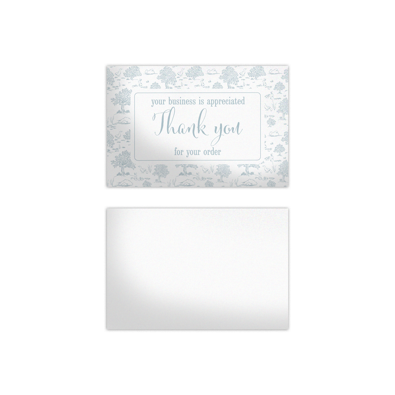 Blue Toile Insert Cards for Business Customers