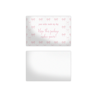 Pink Bows Insert Cards for Business Customers