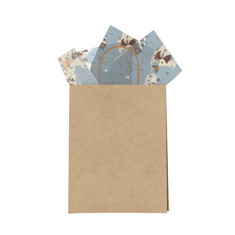 Kid's Map Designer Tissue Paper For Gift Bags